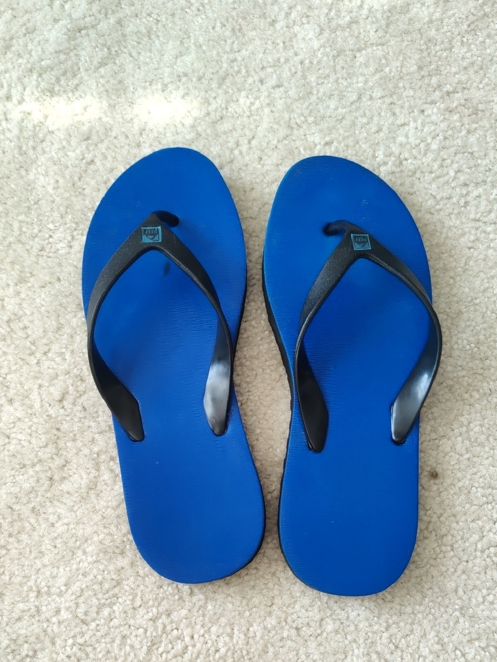 Reef Mens Blue Flip Flop Sandals Black Straps Coastal Outdoors Beach Y2K Retro